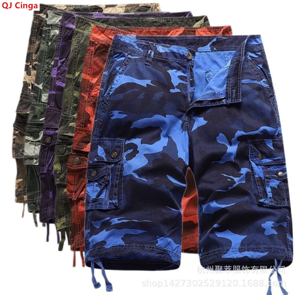 Summer Clothing Work - Shorts de travail bleu camouflage pour