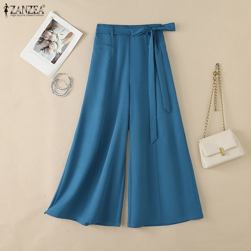 Palazzo Pant Wide - Pantalon Palazzo Ample Taille Haute Ceinturé