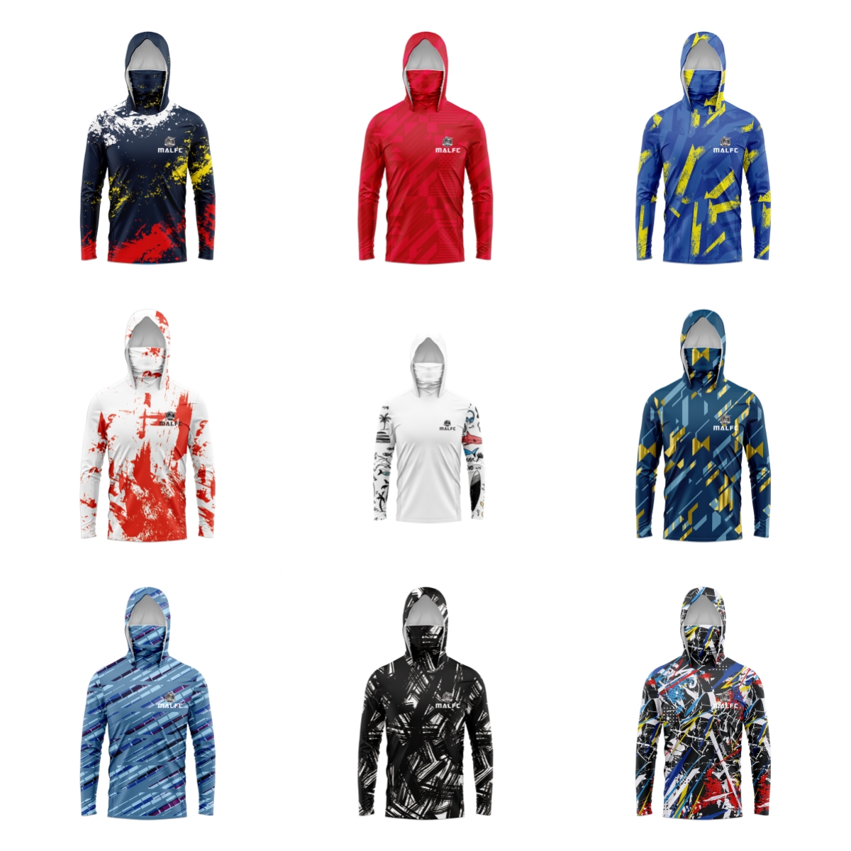 Rash Guard Long Sleeve - MALFC hommes capuche chemise de pêche