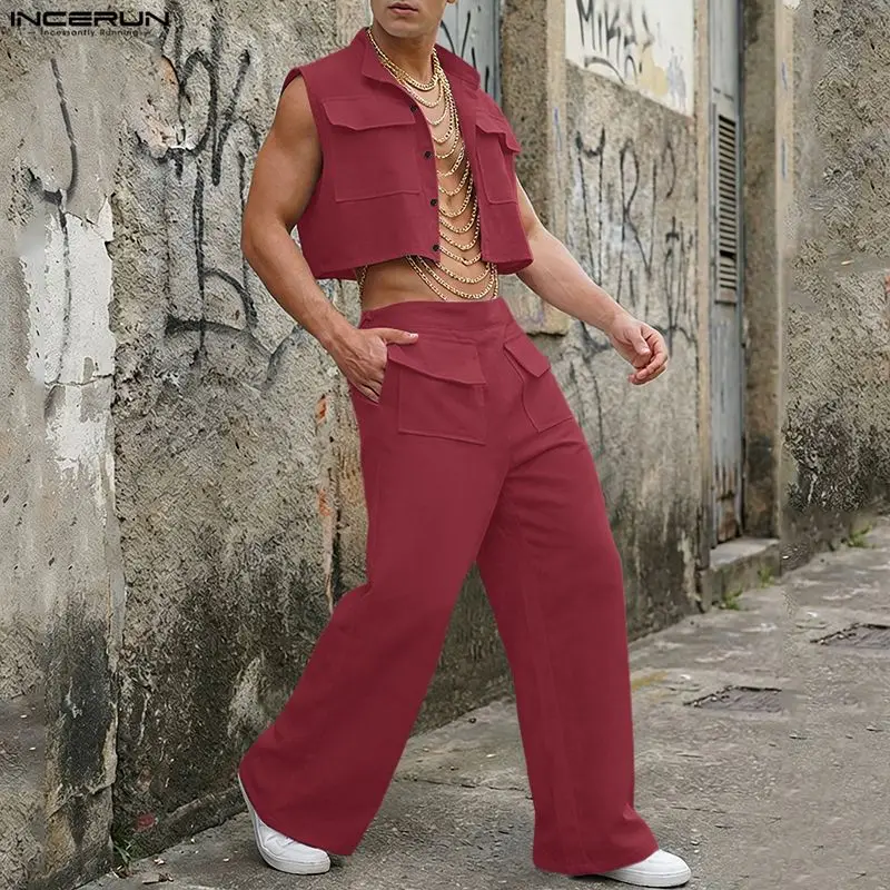 Summer Clothing Men Fashion - INCERUN Ensembles Homme – Haut Court
