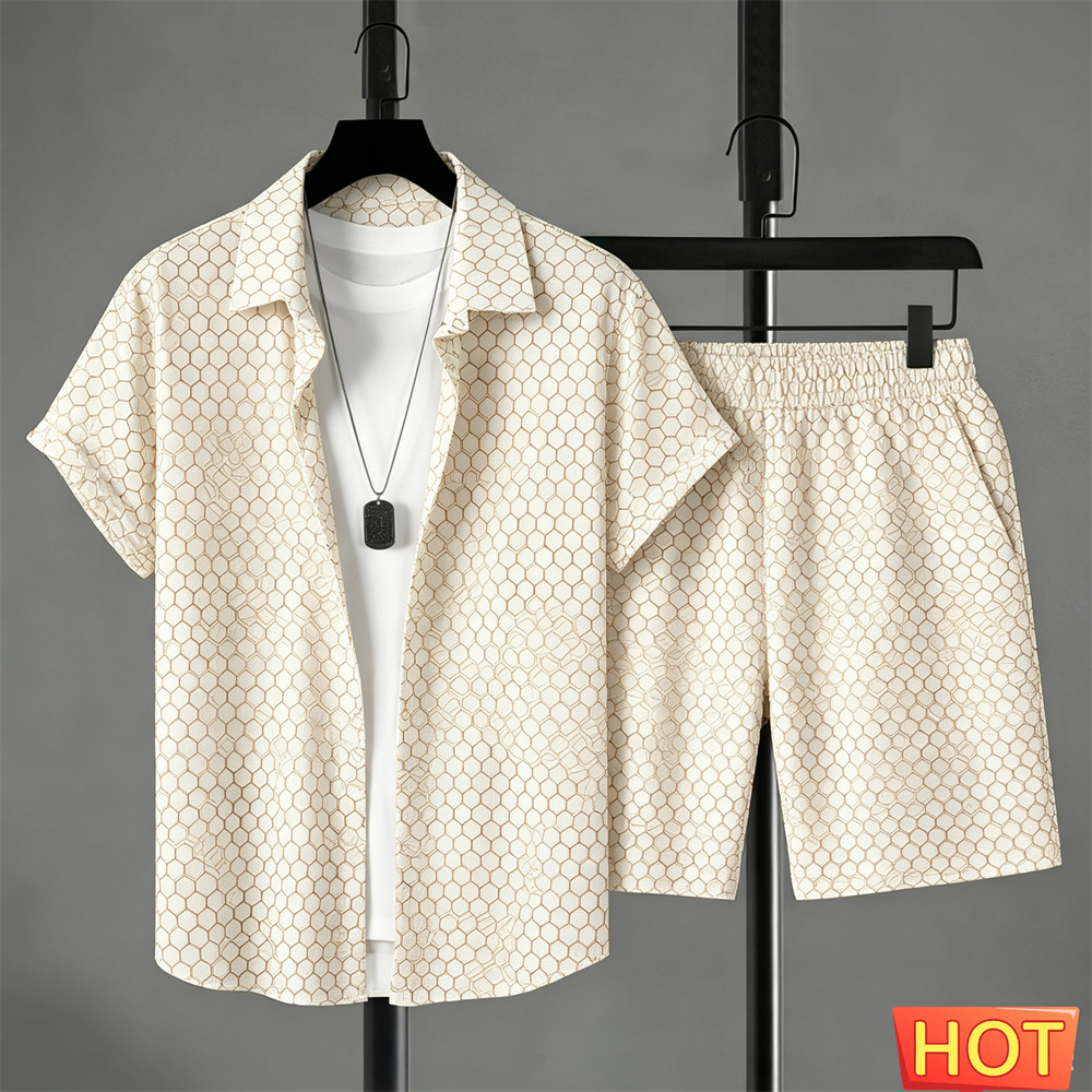 Summer Clothing Men Fashion - Ensemble Chemise Homme Été Dégradé et
