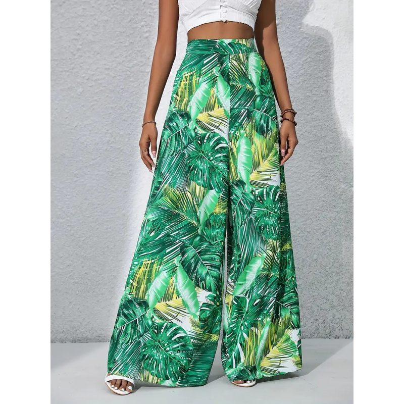 Palazzo Pant Wide - Pantalon Palazzo Fluide Femme Taille Haute