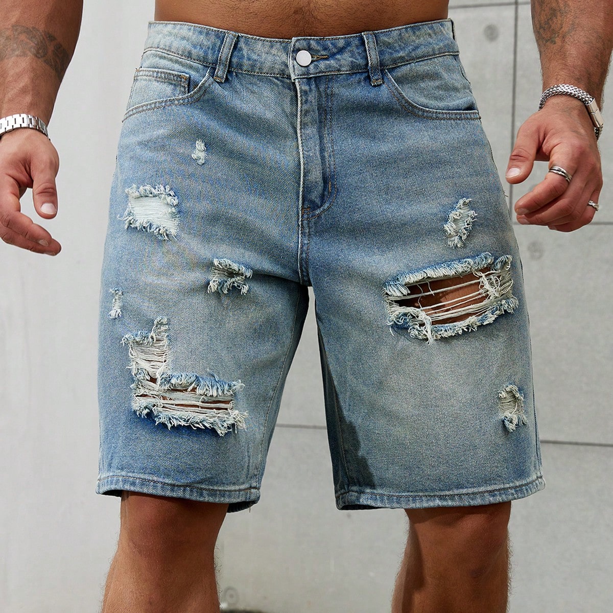 Summer Clothing Brands Men - Short en jean déchiré pour homme,