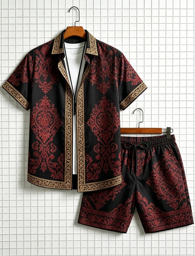 Summer Outdoor Clothing - Ensemble chemise et short pour homme,
