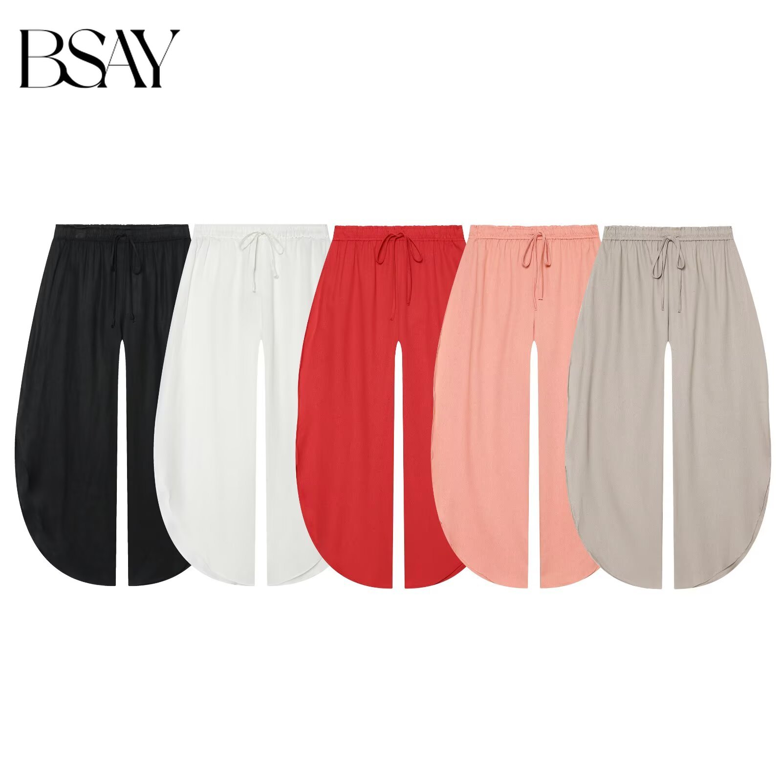 Palazzo Pant Wide - BSAY 2026 Pantalon Palazzo Femme Taille
