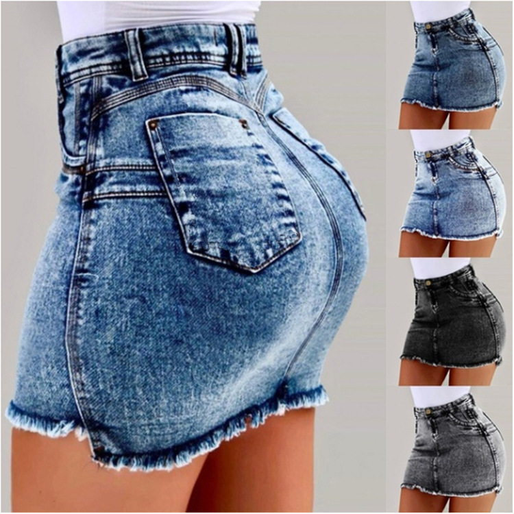 Summer Clothing Options - Jupe courte en Denim taille haute
