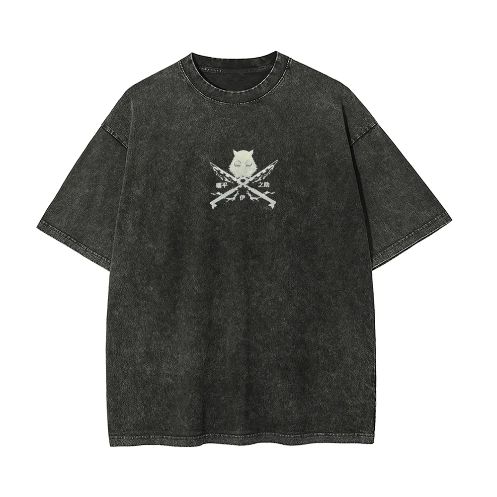 T-shirt délavé Demon Slayer po - Summer Clothing Good Quality avis et prix