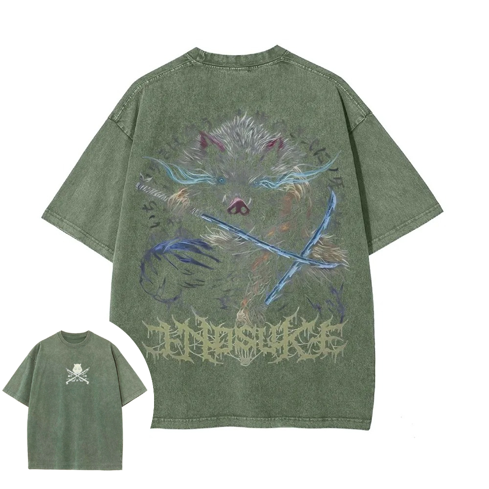 T-shirt délavé Demon Slayer po - Summer Clothing Good Quality avis et prix