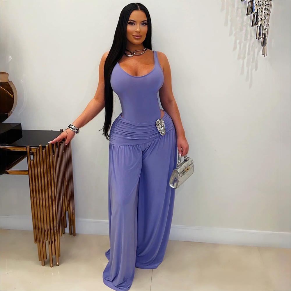 Ensemble 2 Pièces Femme Couleu - Palazzo Pant Wide avis et prix