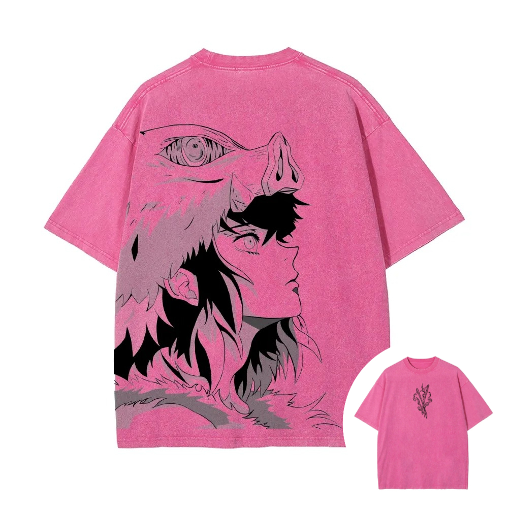 T-shirt délavé Demon Slayer po - Summer Clothing Good Quality avis et prix