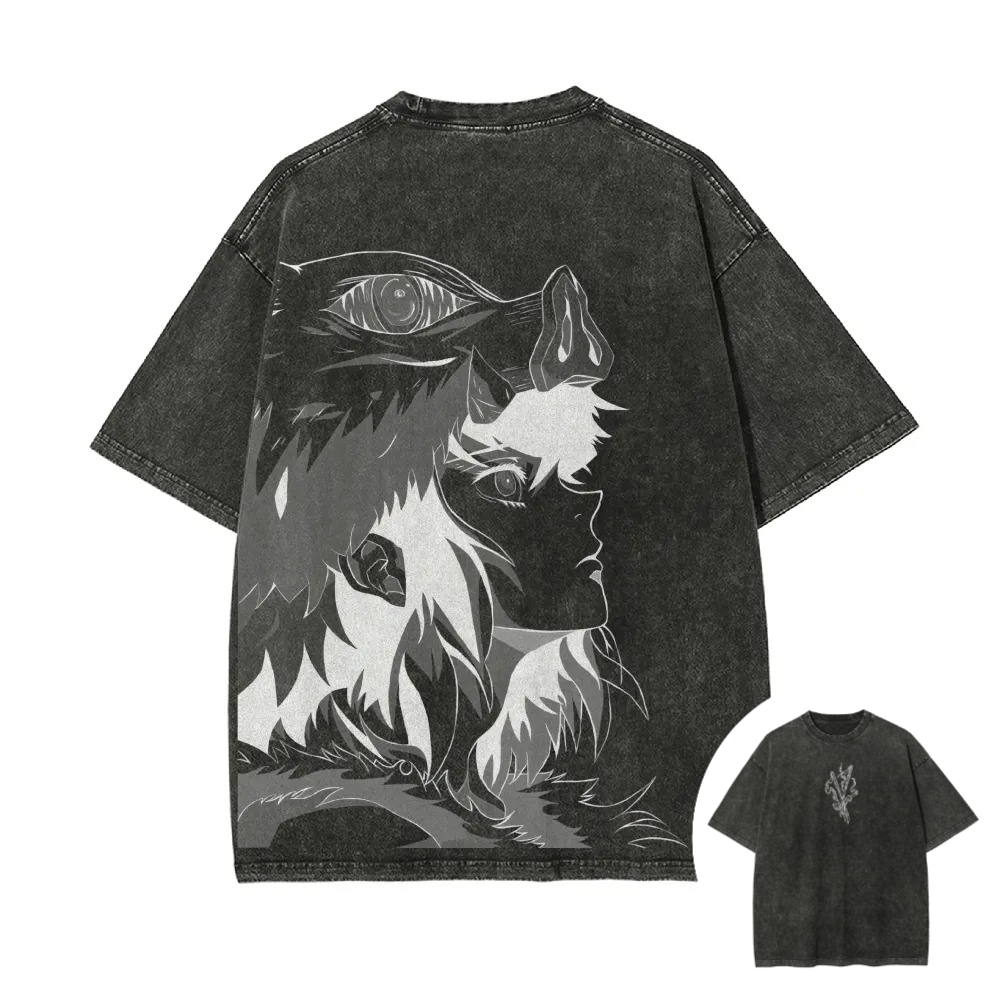 T-shirt délavé Demon Slayer po - Summer Clothing Good Quality avis et prix